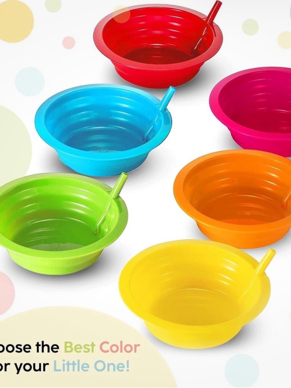Bright Multicolor Party Snack Bowls with Spoons - Assorted Colors